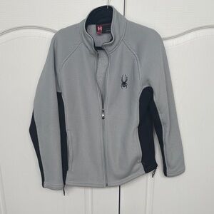 Spyder Men's Light Gray and Black Performance Full-Zip Jacket
